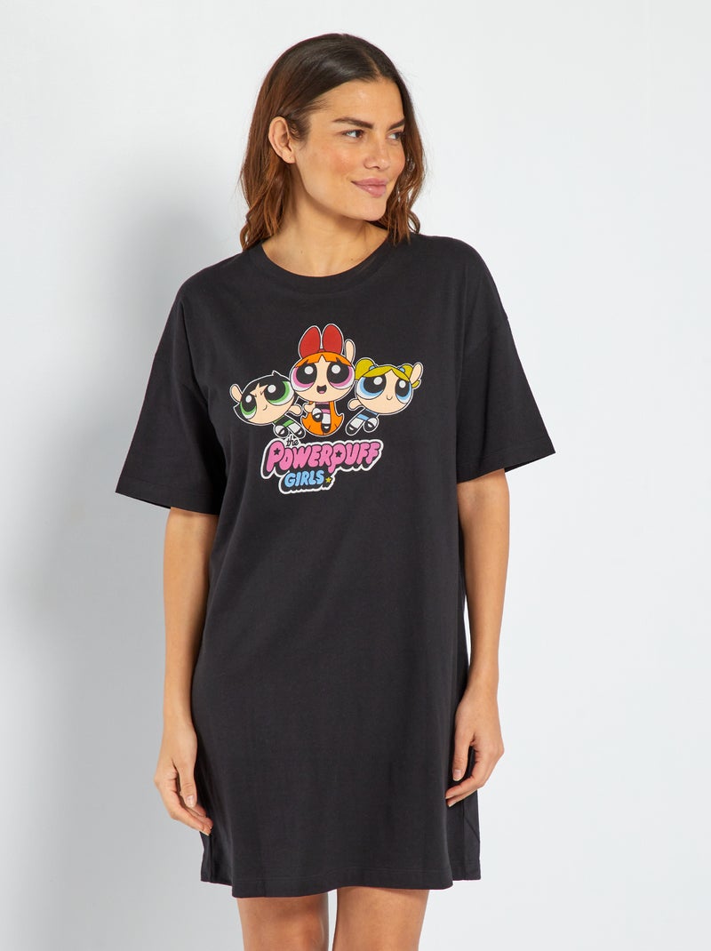Camisón oversize 'Las Supernenas' NEGRO - Kiabi