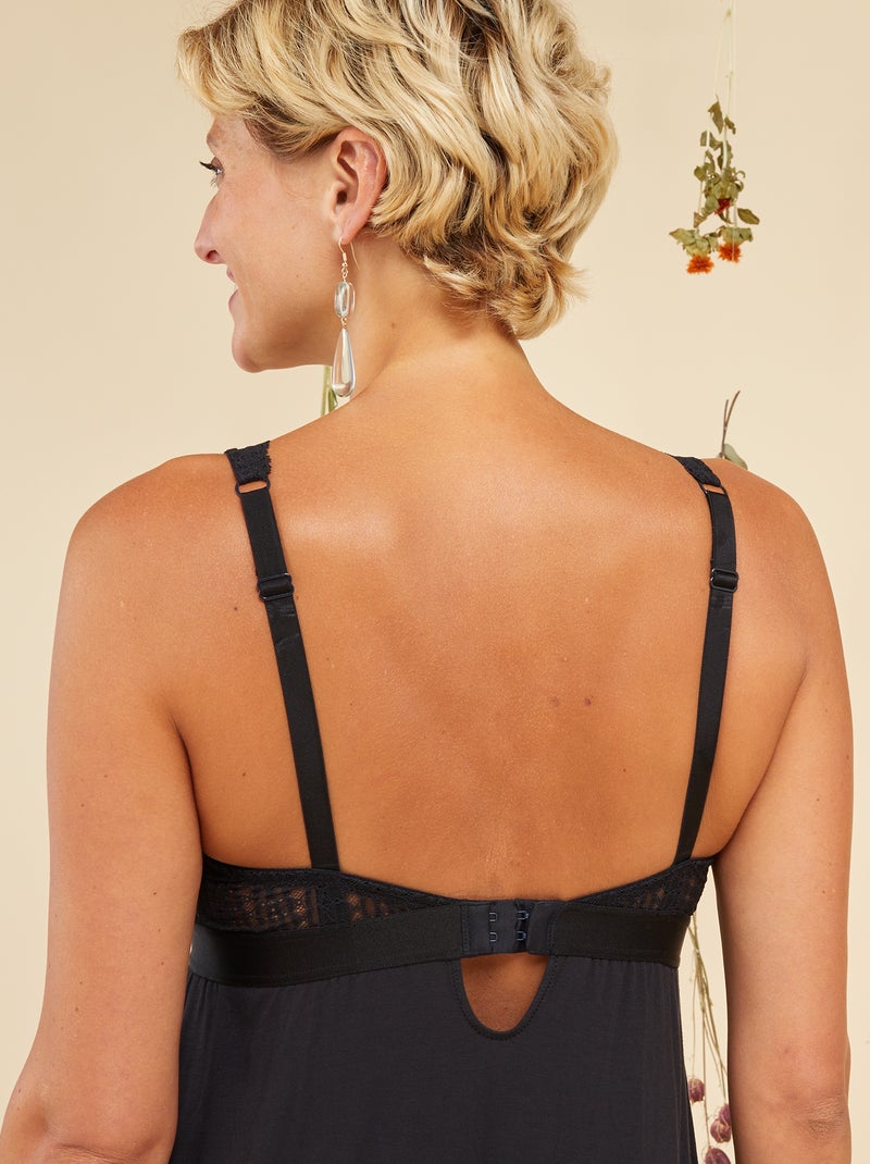 Camisón posoperatorio - Octubre rosa negro - Kiabi