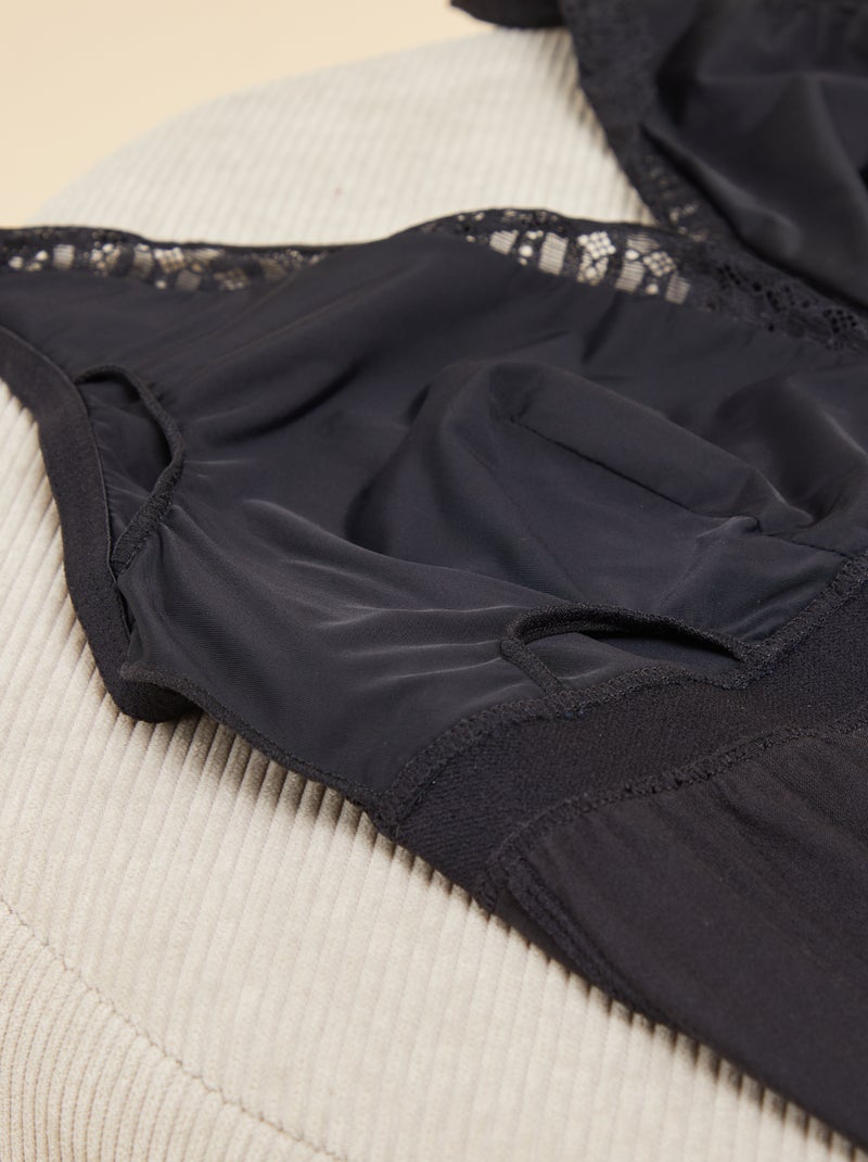 Camisón posoperatorio - Octubre rosa negro - Kiabi