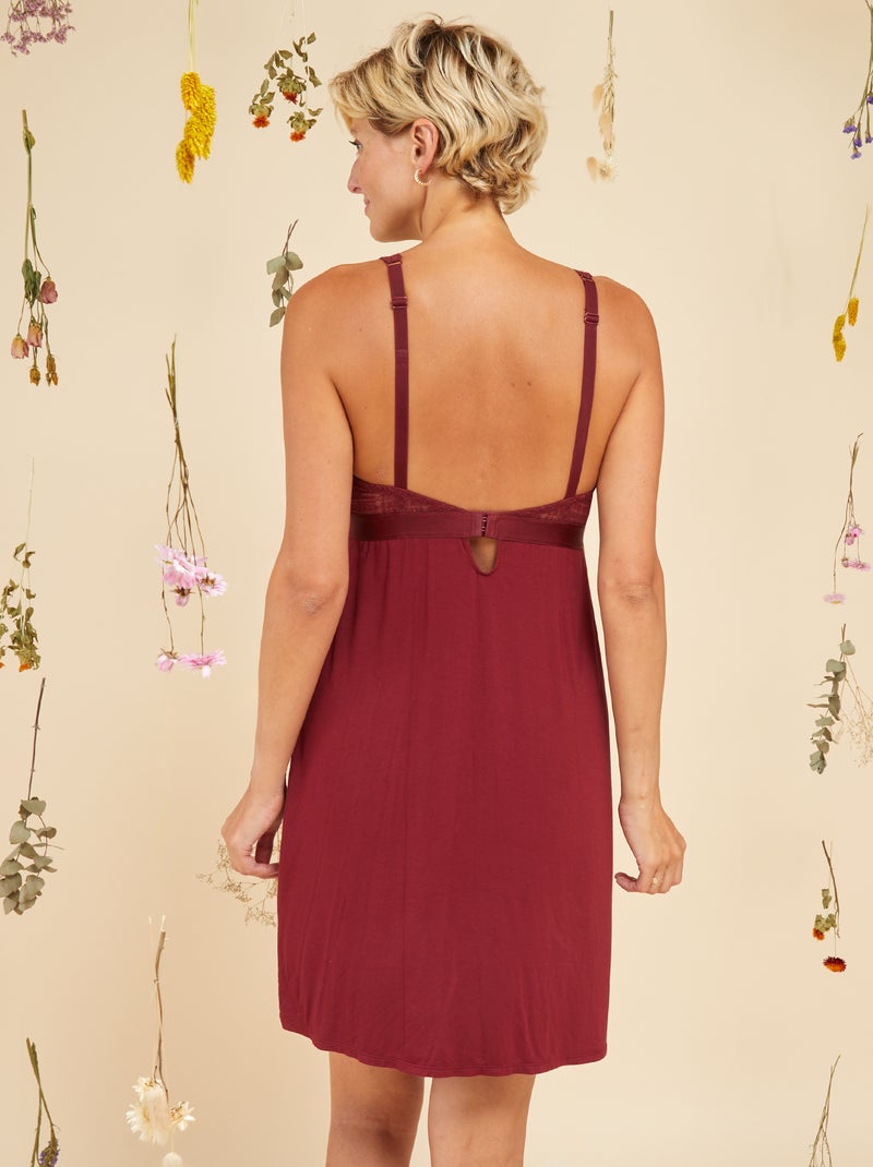 Camisón posoperatorio - Octubre rosa ROJO - Kiabi