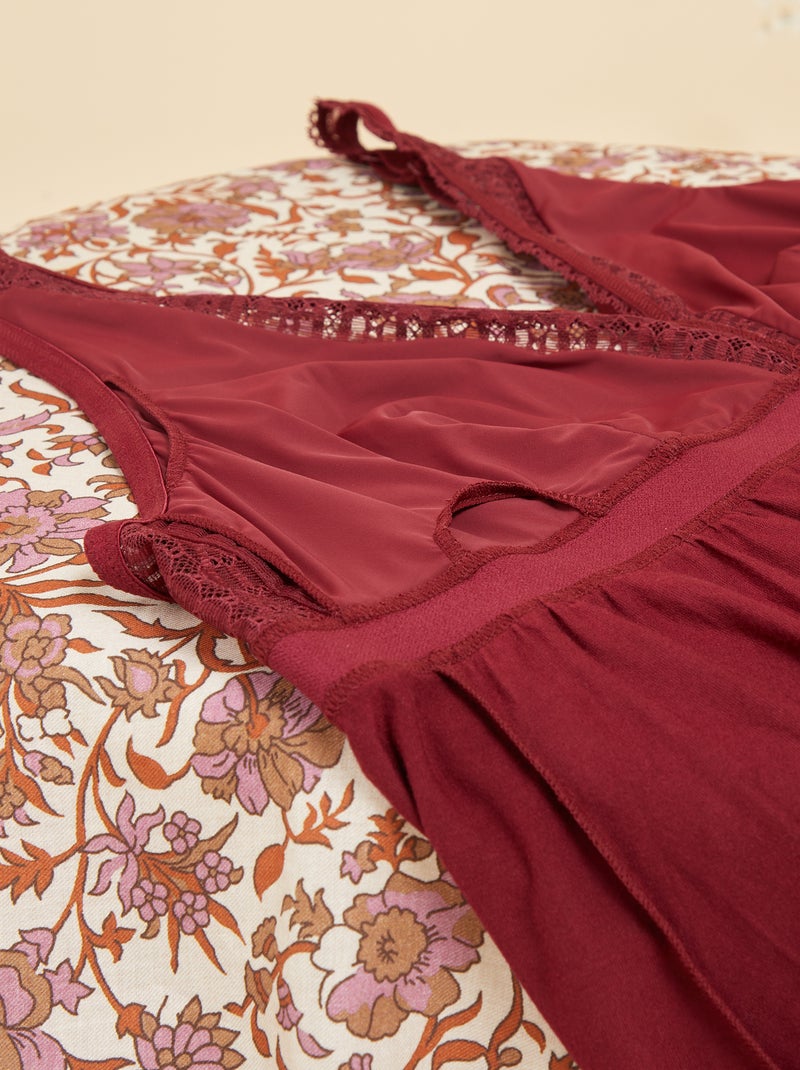 Camisón posoperatorio - Octubre rosa ROJO - Kiabi