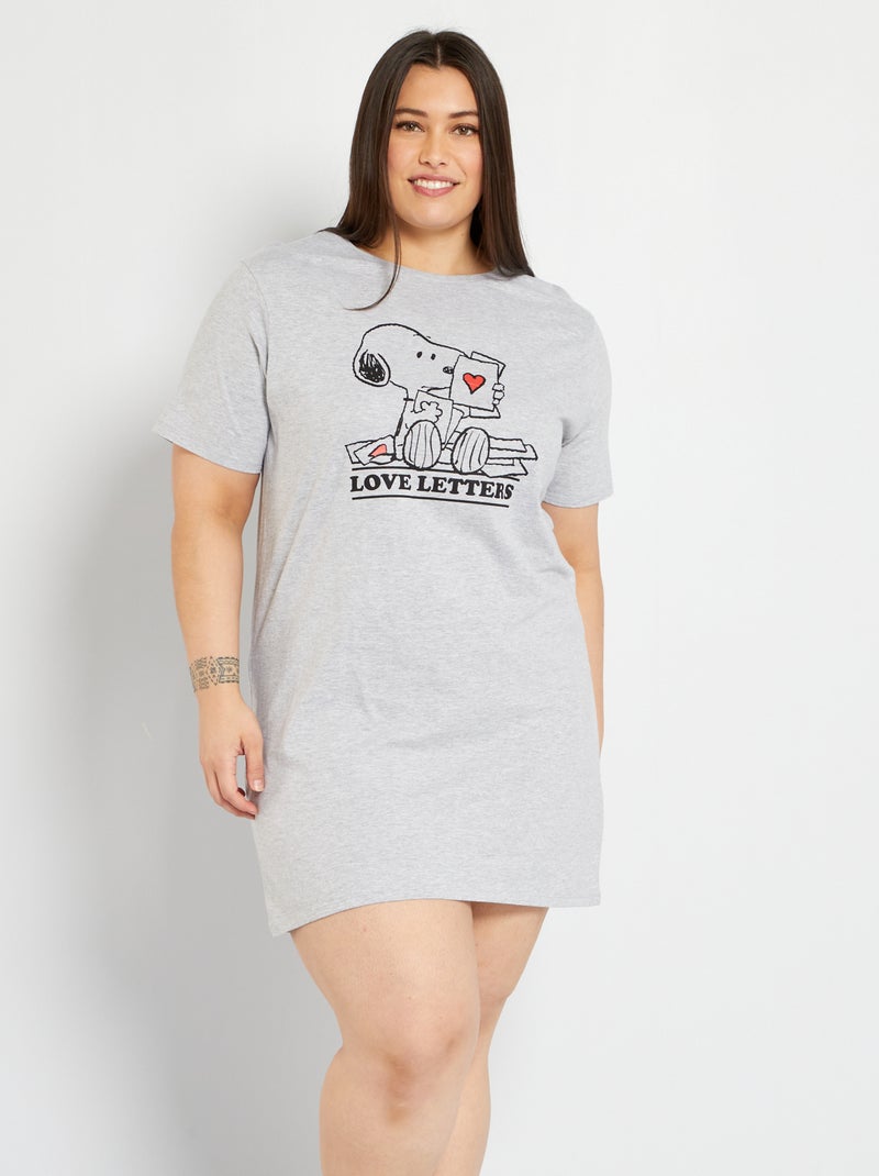 Camisón 'Snoopy' gris chiné - Kiabi