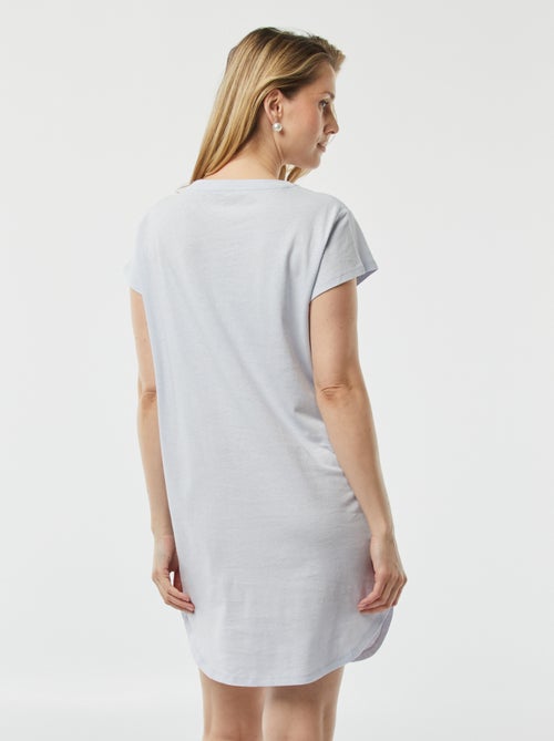 Camisón tipo camiseta de mezcla de lino - Kiabi