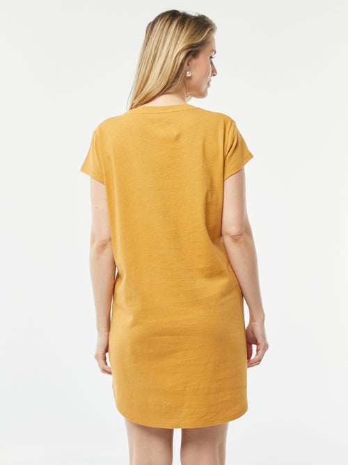 Camisón tipo camiseta de mezcla de lino - Kiabi