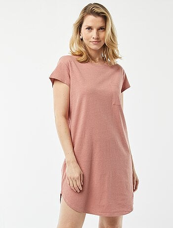 Camisón tipo camiseta de mezcla de lino
