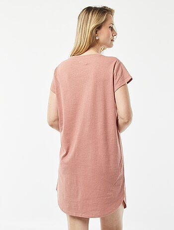 Camisón tipo camiseta de mezcla de lino