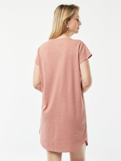 Camisón tipo camiseta de mezcla de lino - Kiabi