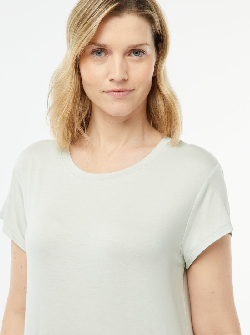 Camisón tipo camiseta fluido AZUL - Kiabi