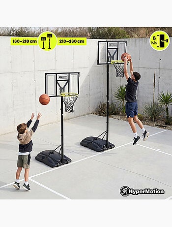 Canasta baloncesto ajustable 160-260 cm aro 45 cm base 45 L HyperMotion