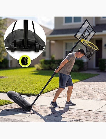 Canasta baloncesto ajustable 160-260 cm aro 45 cm base 45 L HyperMotion