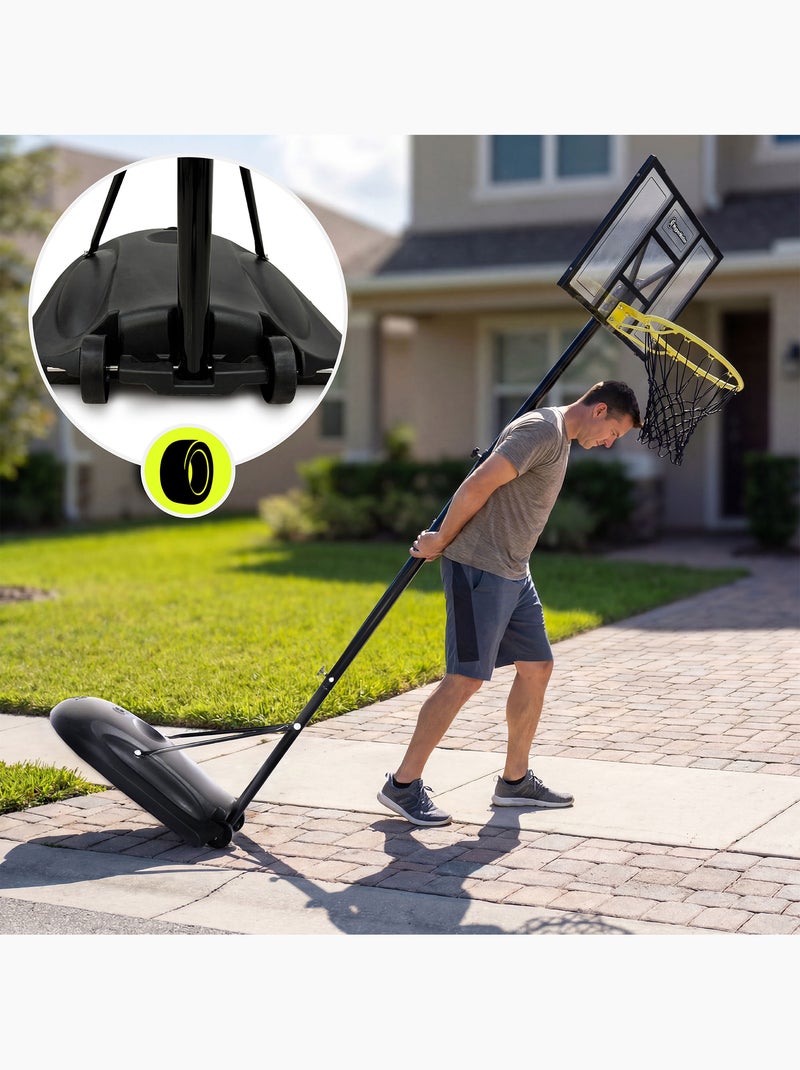 Canasta baloncesto ajustable 160-260 cm aro 45 cm base 45 L HyperMotion Negro - Kiabi