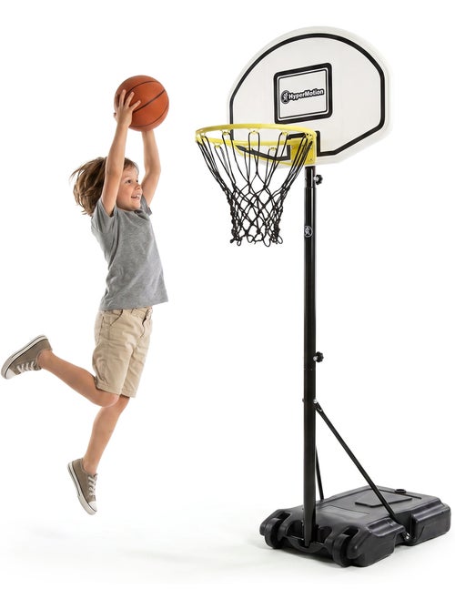 Canasta baloncesto infantil ajustable 165-215 cm con ruedas y soporte balón HyperMotion - Kiabi