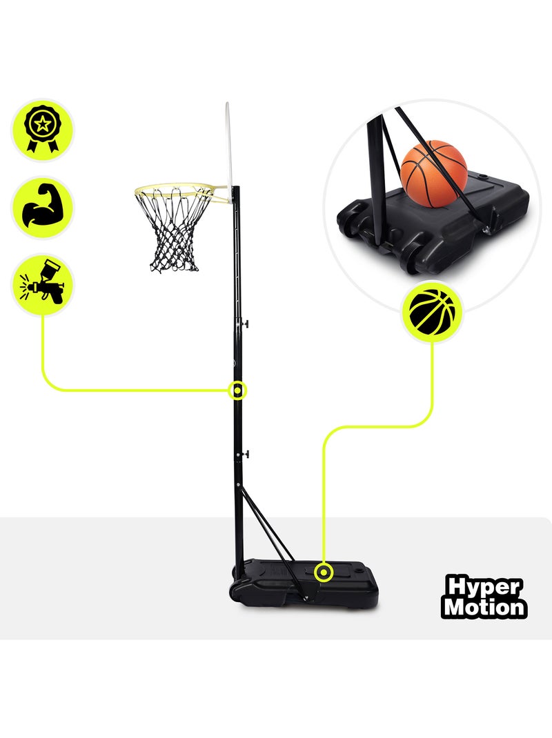 Canasta baloncesto infantil ajustable 165-215 cm con ruedas y soporte balón HyperMotion Negro - Kiabi