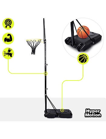 Canasta baloncesto infantil ajustable 165-215 cm tablero 82x58 cm HyperMotion