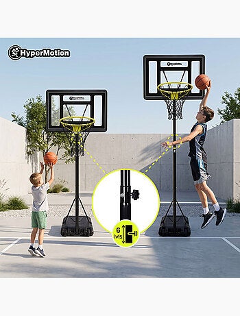 Canasta baloncesto infantil ajustable 165-215 cm tablero 82x58 cm HyperMotion
