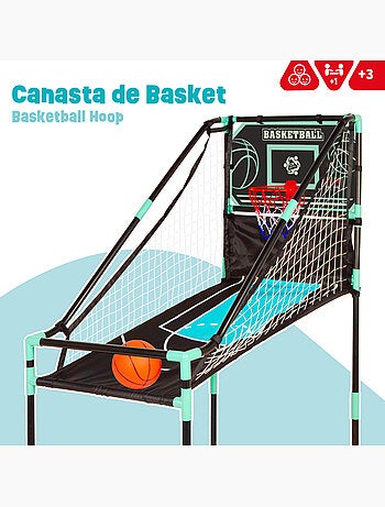 Canasta de baloncesto con estructura de retorno y marcador electrónico cb games