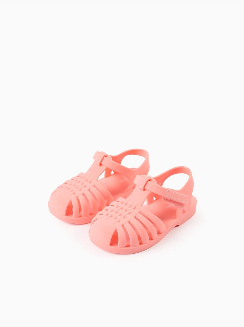 Cangrejeras de goma con tira autoadherente Naranja coral - Kiabi