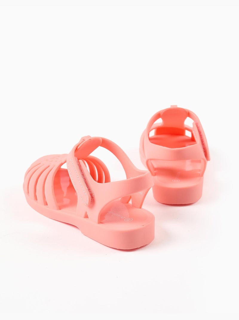 Cangrejeras de goma con tira autoadherente Naranja coral - Kiabi