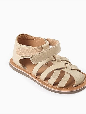 Cangrejeras de piel con tiras cruzadas