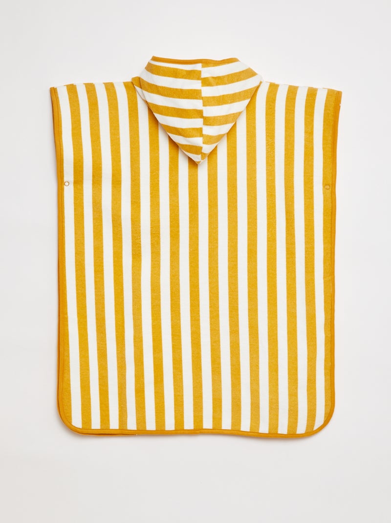 Capa de baño con capucha a rayas AMARILLO - Kiabi