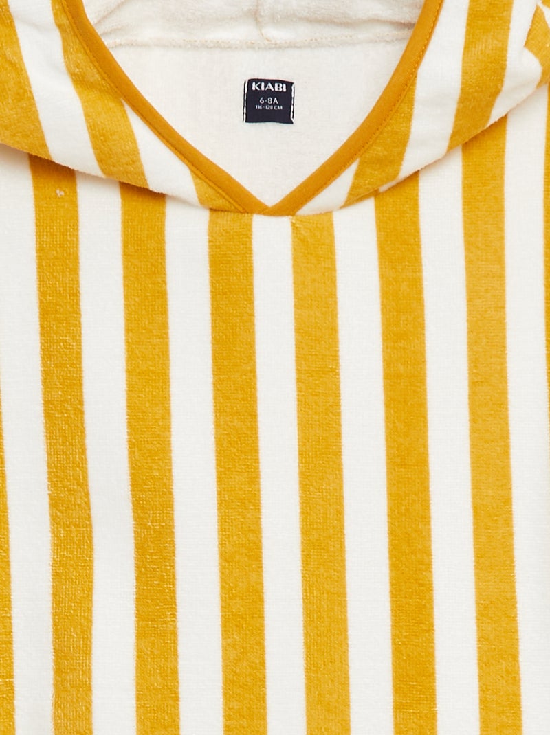 Capa de baño con capucha a rayas AMARILLO - Kiabi