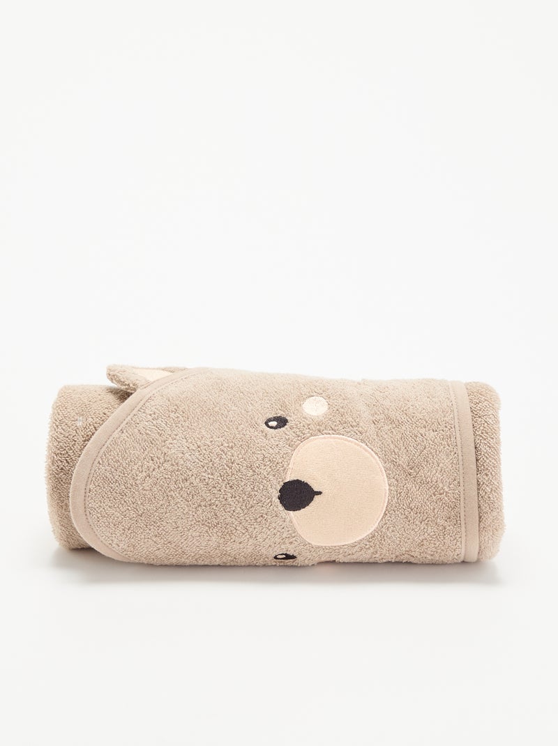 Capa de baño con capucha animada Beige - Kiabi