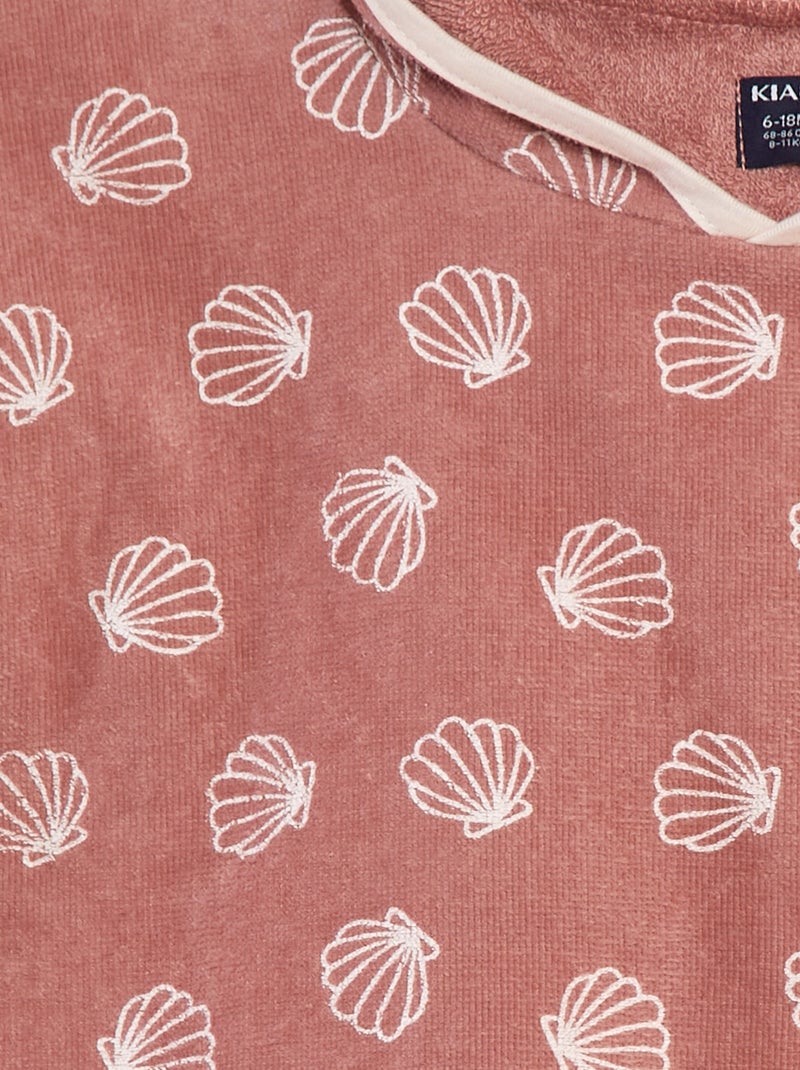 Capa de baño con capucha ROSA - Kiabi