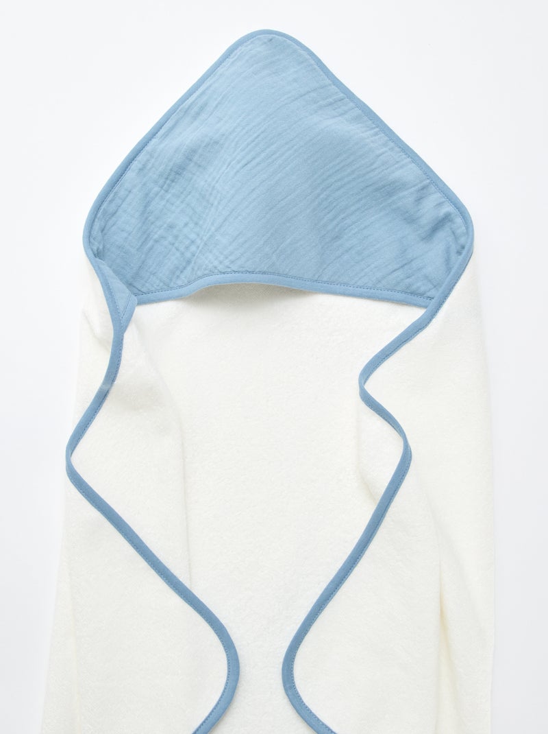 Capa de baño de algodón 62 x 104 cm Azul - Kiabi
