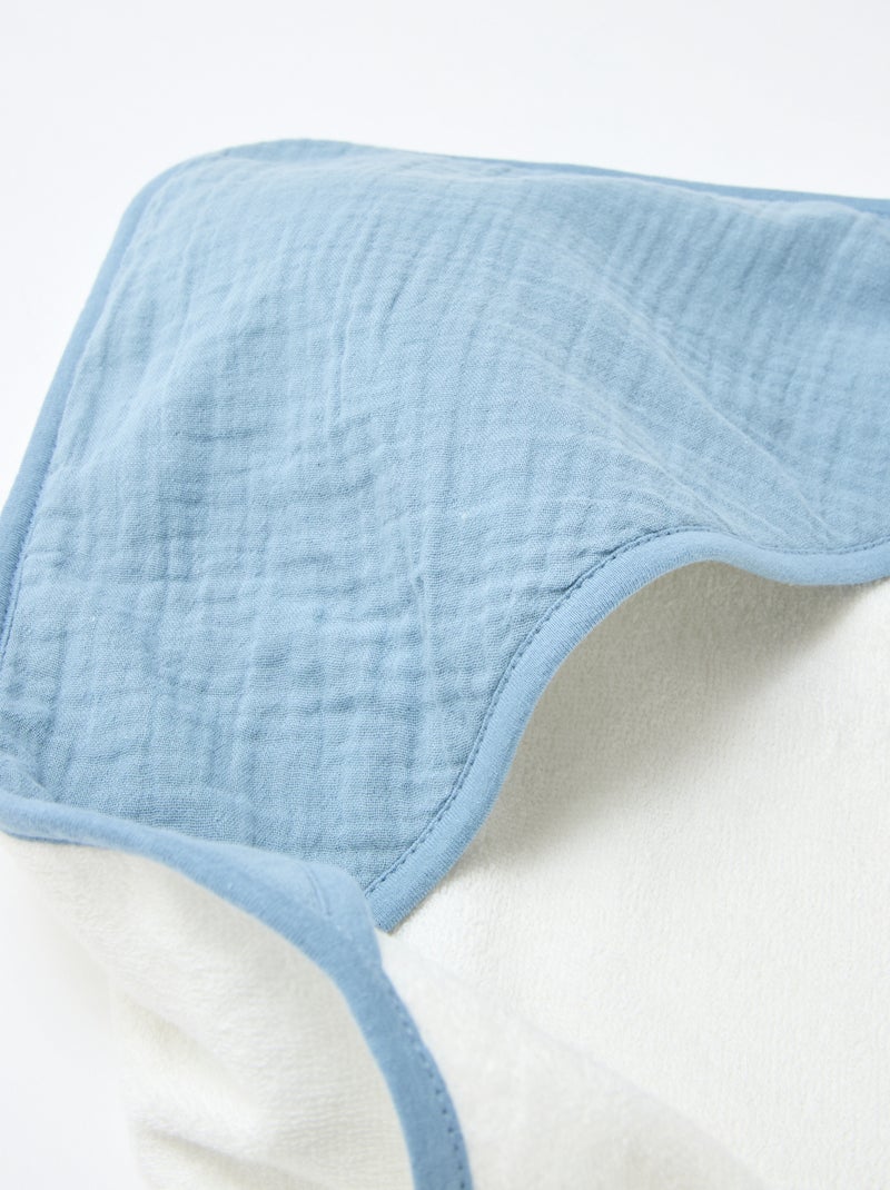 Capa de baño de algodón 62 x 104 cm Azul - Kiabi