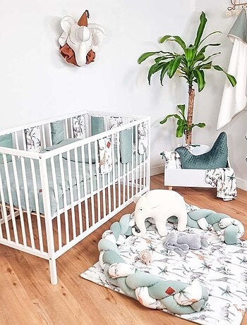 Capa de baño de algodón y fibras de bambú blanca, safari | SEVIRA KIDS