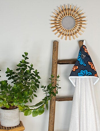 Capa de baño de algodón y fibras de bambú blanca, wax - SEVIRA KIDS