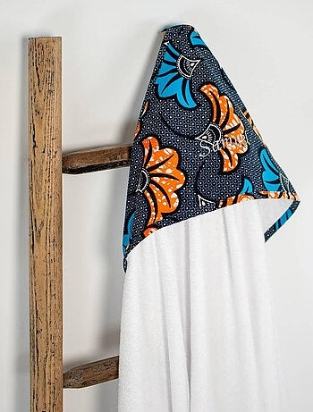 Capa de baño de algodón y fibras de bambú blanca, wax | SEVIRA KIDS