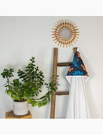 Capa de baño de algodón y fibras de bambú blanca, wax | SEVIRA KIDS