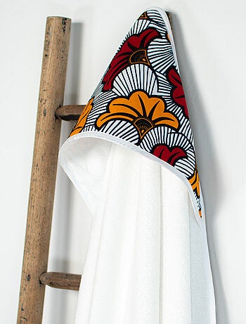 Capa de baño de algodón y fibras de bambú blanca, wax | SEVIRA KIDS