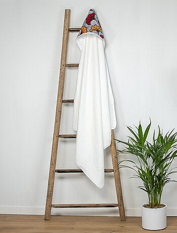 Capa de baño de algodón y fibras de bambú blanca, wax | SEVIRA KIDS