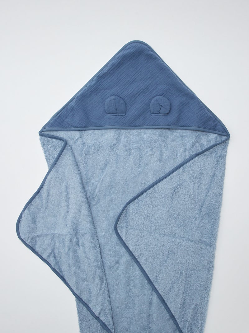 Capa de baño de gasa de algodón AZUL - Kiabi
