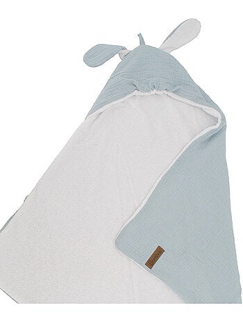 Capa de baño de muselina de algodón con orejas de conejo