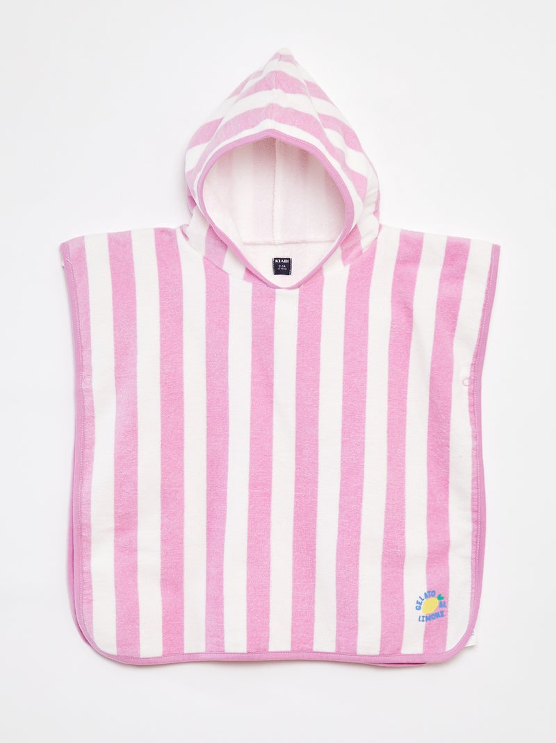 Capa de baño de rizo a rayas ROSA - Kiabi
