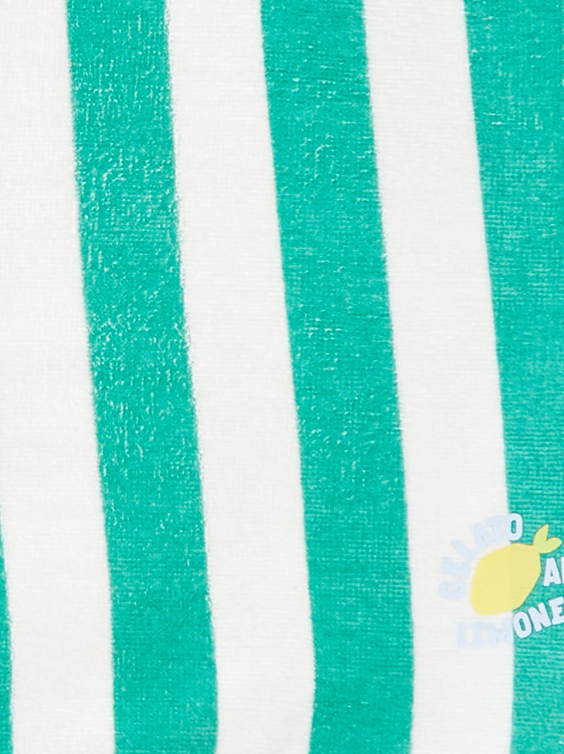 Capa de baño de rizo a rayas VERDE - Kiabi