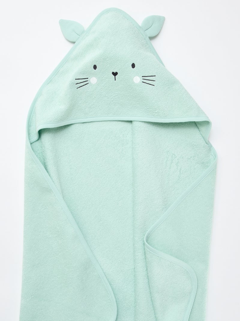 Capa de baño de rizo con orejitas de animales Azul - Kiabi