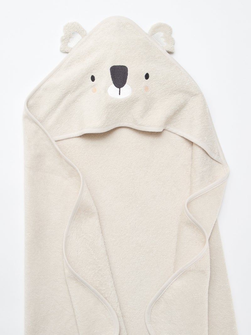 Capa de baño de rizo con orejitas de animales Gris - Kiabi