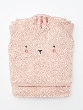 Capa de baño de rizo con orejitas de animales