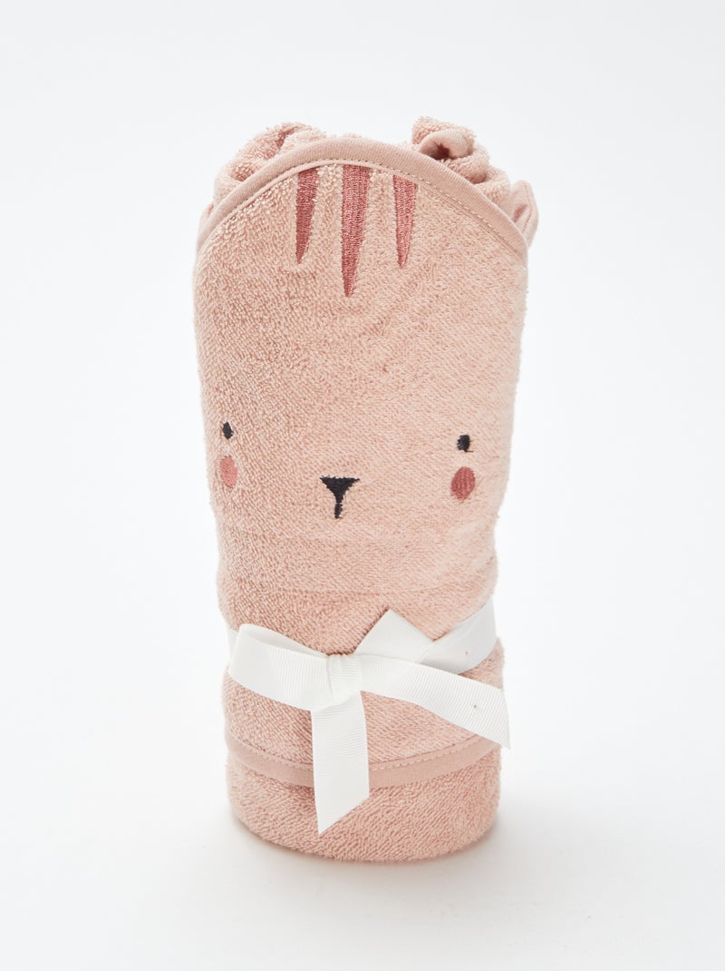 Capa de baño de rizo con orejitas de animales ROSA - Kiabi