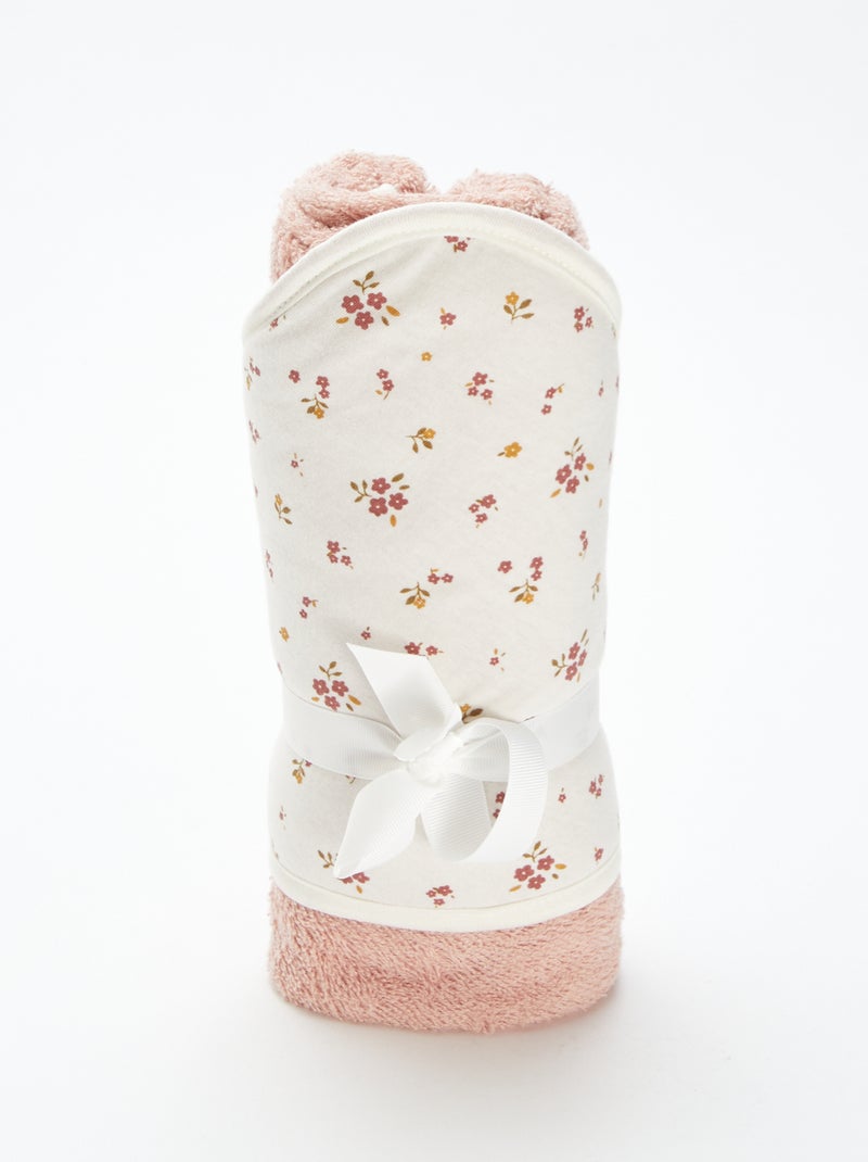 Capa de baño de rizo estampada - 75 x 75 cm BLANCO - Kiabi