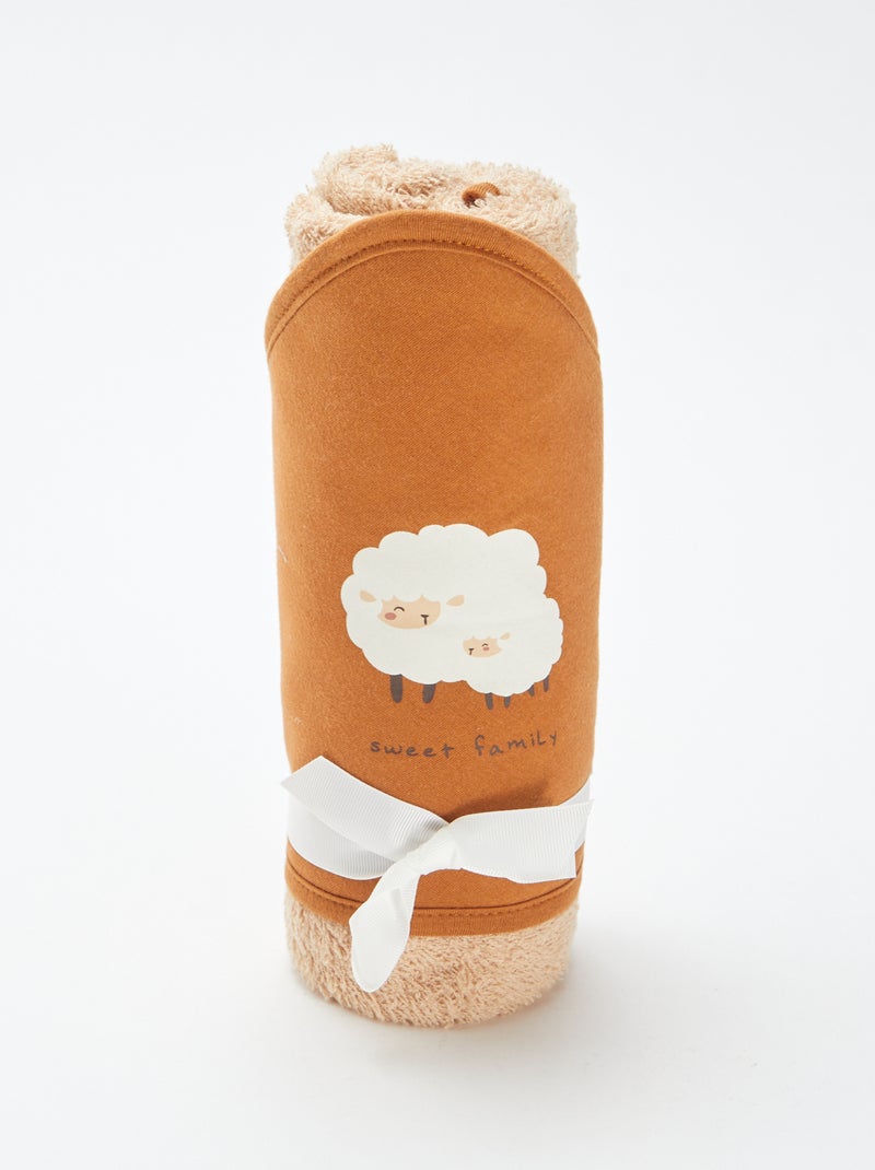 Capa de baño de rizo estampada - 75 x 75 cm NARANJA - Kiabi