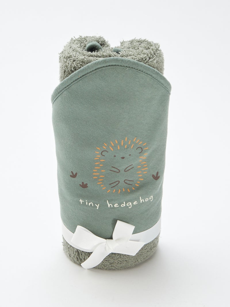 Capa de baño de rizo estampada - 75 x 75 cm VERDE - Kiabi