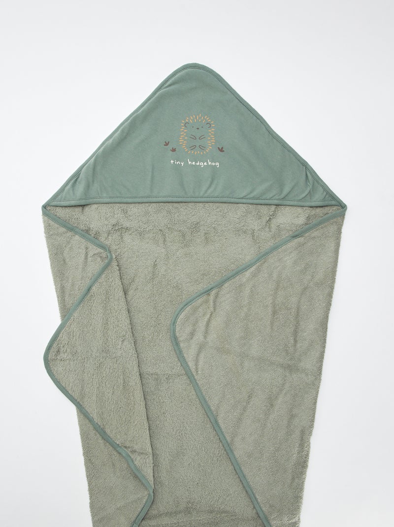 Capa de baño de rizo estampada - 75 x 75 cm VERDE - Kiabi