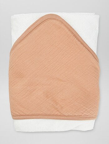 Capa de baño de rizo y gasa de algodón