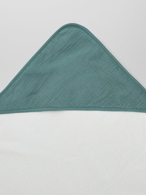 Capa de baño de rizo y gasa de algodón - Kiabi