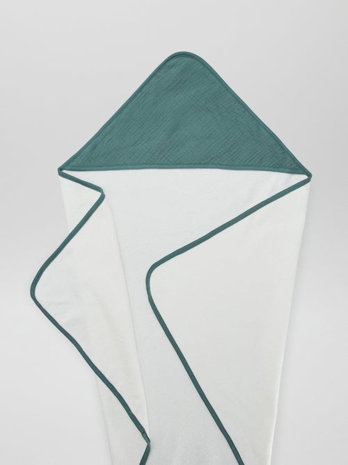 Capa de baño de rizo y gasa de algodón - Kiabi